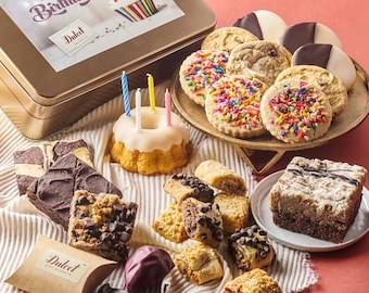 Birthday Dessert Tin | Birthday Food Basket | Dessert Sampler Gift Box | Happy Birthday Gift | Birthday Foodie Gift | Bakery Style Cookies