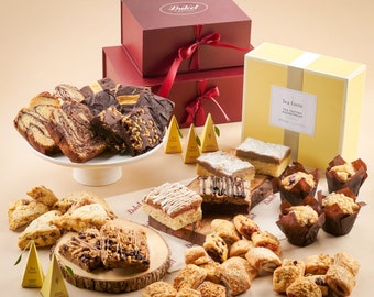 Gourmet Dessert and Tea Gift Box with Brownies, Scones and Muffins