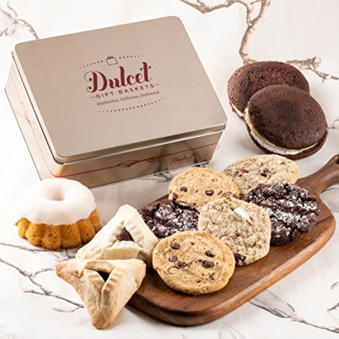 Dulcet Gift Baskets Tasteful Treats Tin Gift Basket Filled With Gourmet