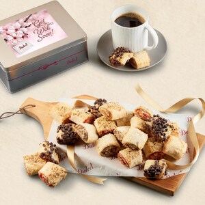 Dulcet’s gift basket Assorted Rugelach Gift Box | Gourmet Pastry Tin | Luxury Dessert Gift Basket | Care Package | Get Well & Holiday Gift