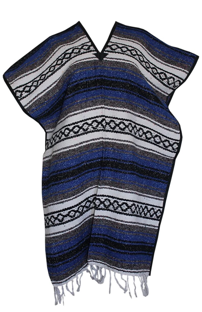 Classic Mexican Blanket Poncho Etsy