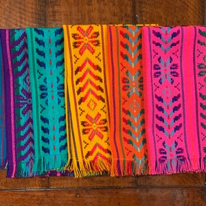 Set of 6 Mexican Fiesta Rebozo Napkins placemats. Cinco de Mayo decor