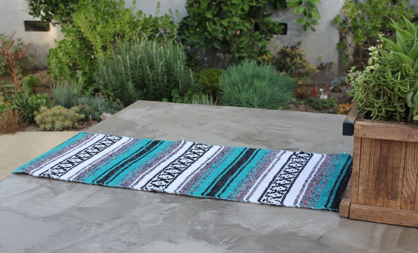 Teal Mexican Blanket Table Runner for Fiesta Weddings Etsy