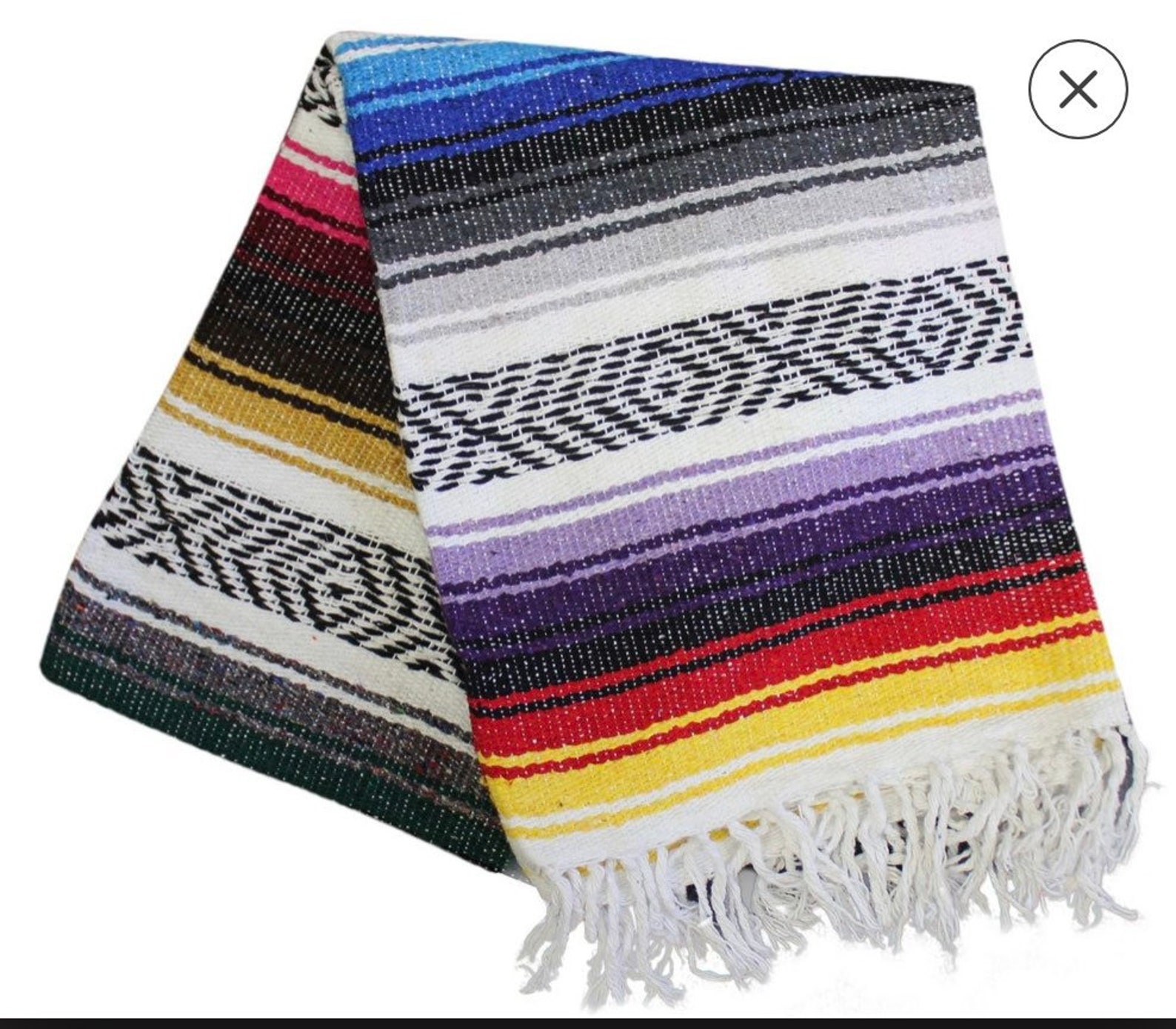 Hand Woven Mexican Falsa Blanket Great for Yoga Beach Etsy