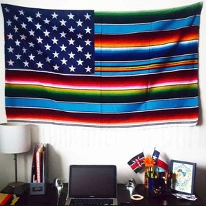 Mexican Serape American USA Blanket Flag 3' by 5'