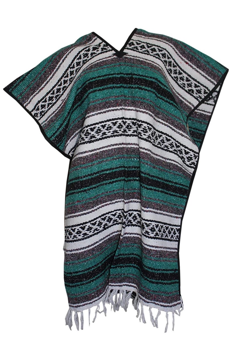 Classic Mexican Blanket Poncho Etsy