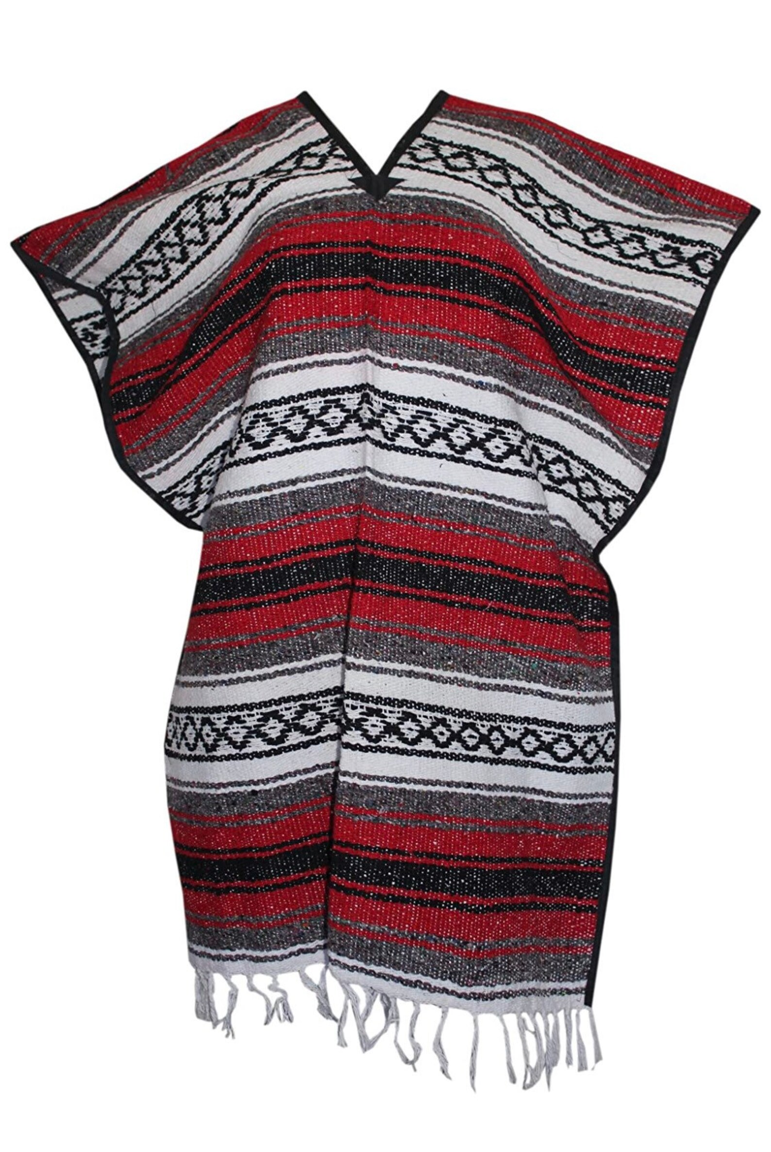 Classic Mexican Blanket Poncho Etsy