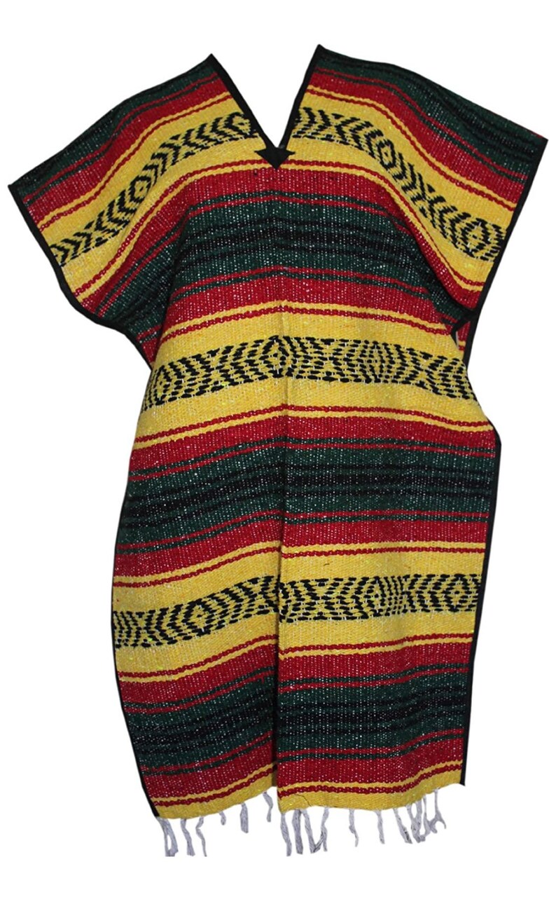 Classic Mexican Blanket Poncho Etsy