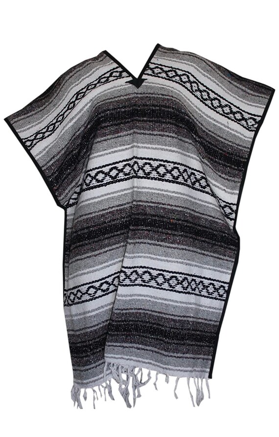 Classic Mexican Blanket Poncho Etsy