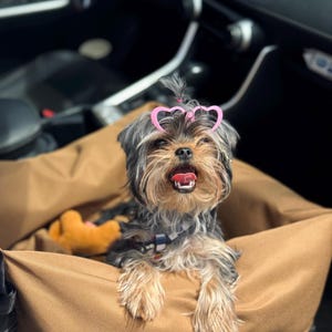 Brown car seat for dog traveling, dog travel seat, dog seat for car, small dog car seat,new puppy dog, pet owner gift, dog lover gift