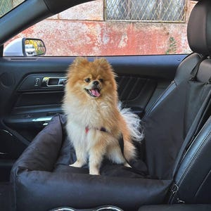 Black car seat for dog, small dog car seat, dog travel bed, dog safety seat, car seat for dogs, custom pet gifts, dog birthday, gift for dog