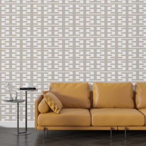 Retro Tower Tan Peel & Stick Wallpaper-Vinyl Embossed Canvas Texture