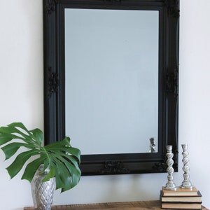 Beaumont French Country / Farmhouse Wall Mirror - Ornate Solid Wood Frame in Ivory, Blue or Black