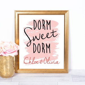 Personalized College Roommate Dorm Sweet Dorm Print Dorm Wall Decor College Student Gift Dorm Wall Art Print Bild 1