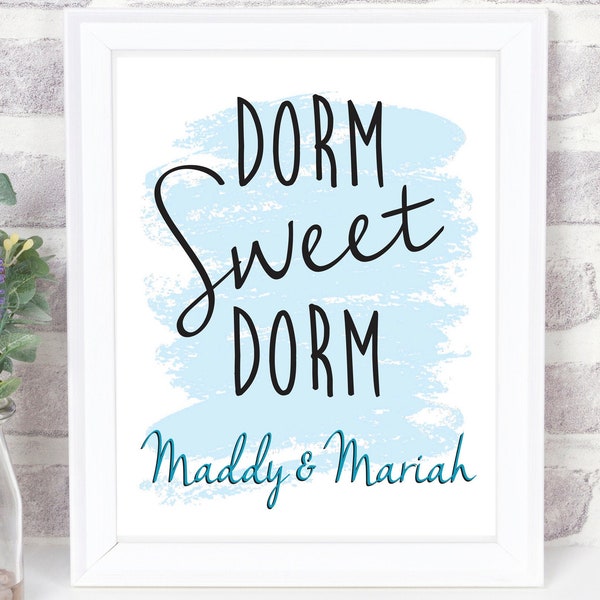 Personalized Printable for College Roommates Dorm Sweet Dorm Print ...
