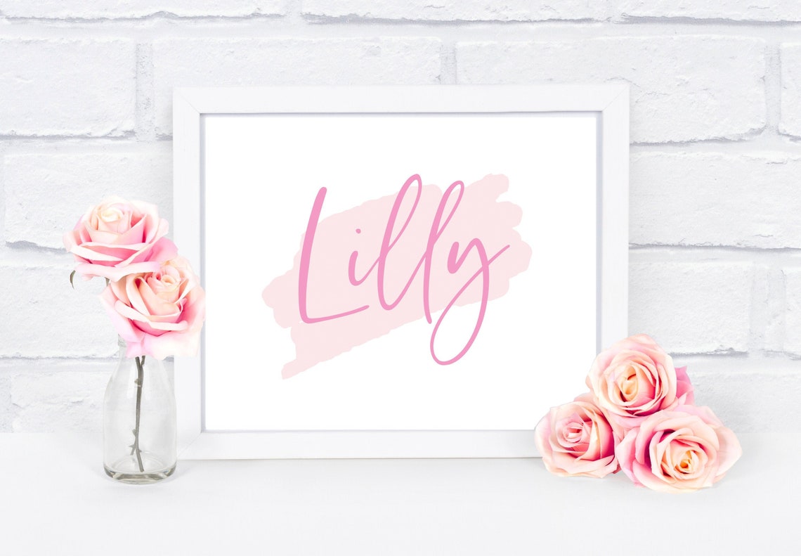 Personalized Name Printable Custom Nursery Decor Baby Name Etsy