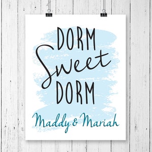 Personalized Dorm Sweet Dorm Printable With Roommate's Names - Dorm ...