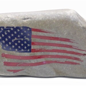Rock engraving American Flag