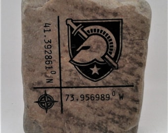 Rock engraving for West Point Parade Coordinates