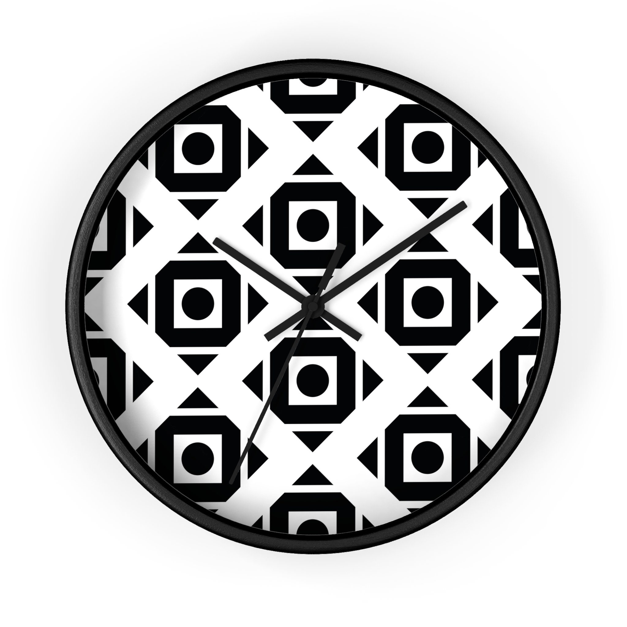 Wall Clock Black and White Pattern Decorative Clock Etsy