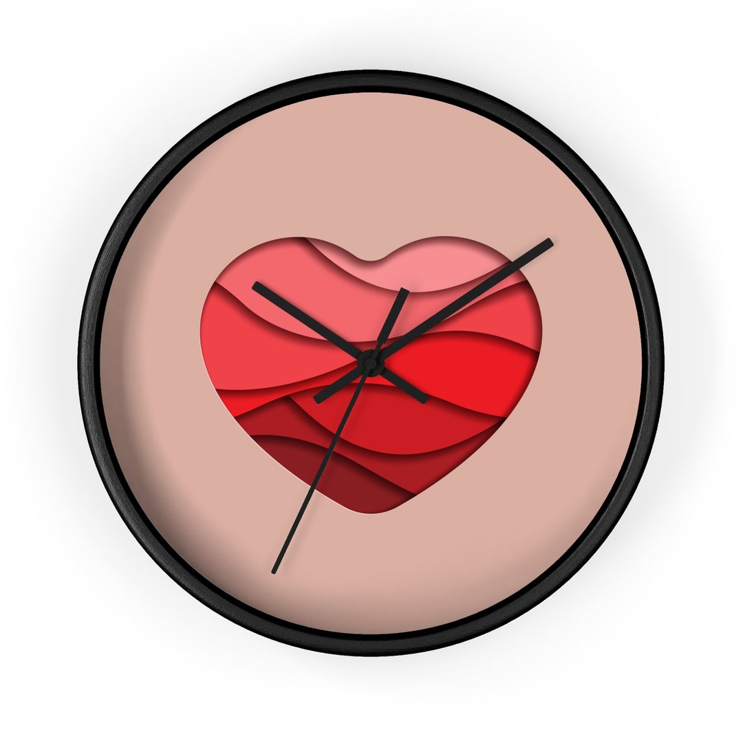 Heart Wall Clock Unique Clock Wall Art Wall Decor Etsy