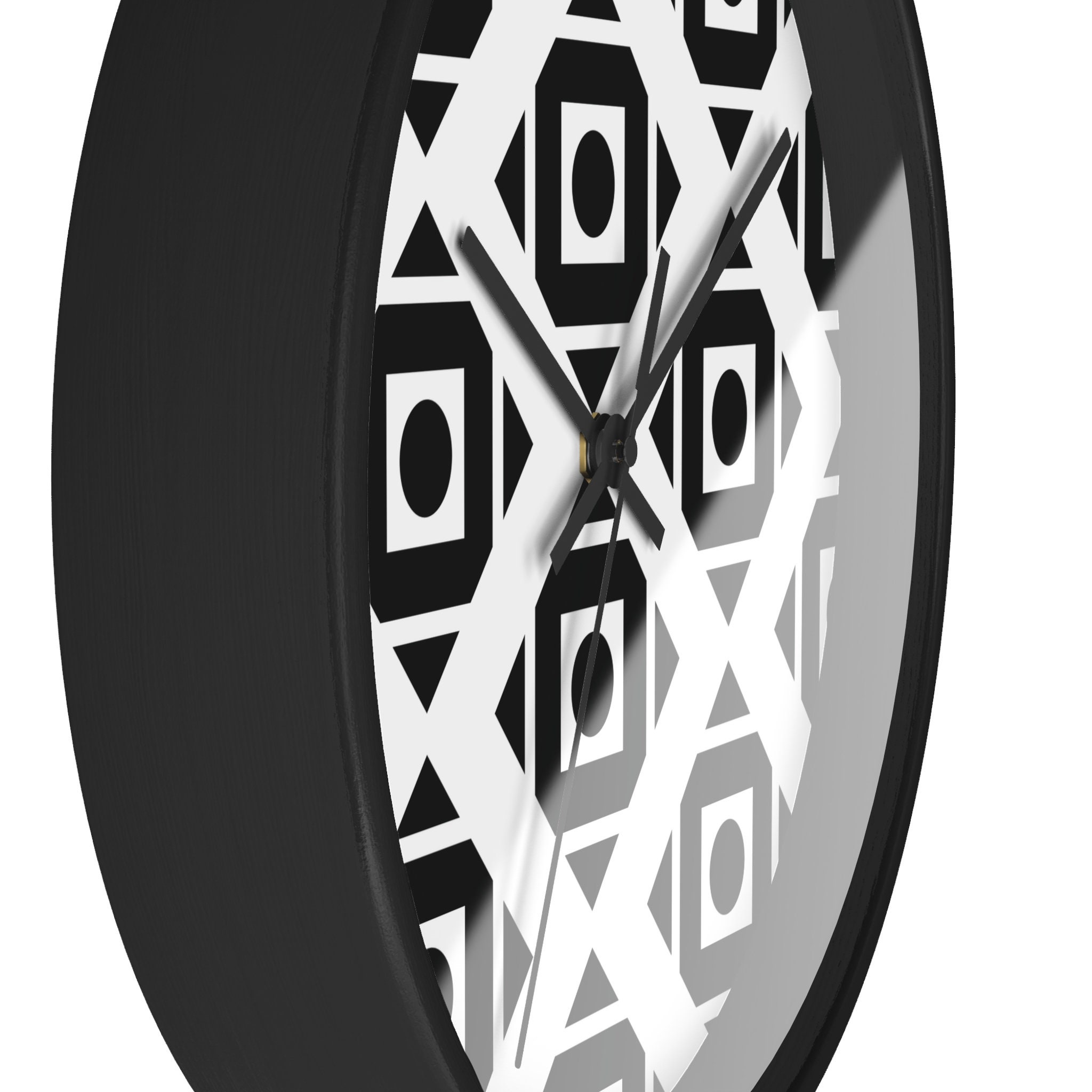 Wall Clock Black and White Pattern Decorative Clock Etsy