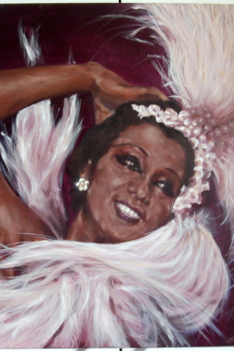 Original painting portrait of Josephine Baker acrylic on | Etsy