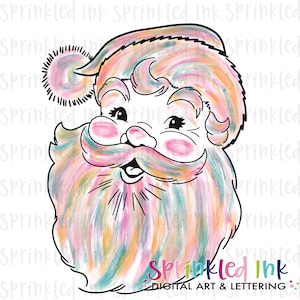 Watercolor PNG Vintage Abstract Santa Download File