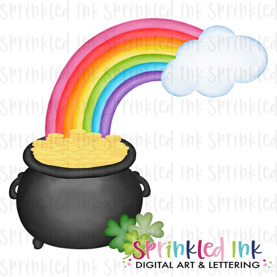 Watercolor PNG Pot of Gold Download File | Etsy