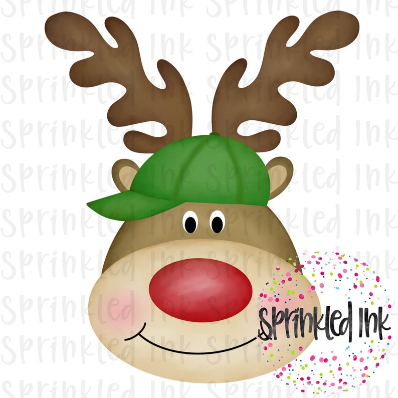 Download Watercolor PNG Reindeer Boy with Green Hat Download File ...