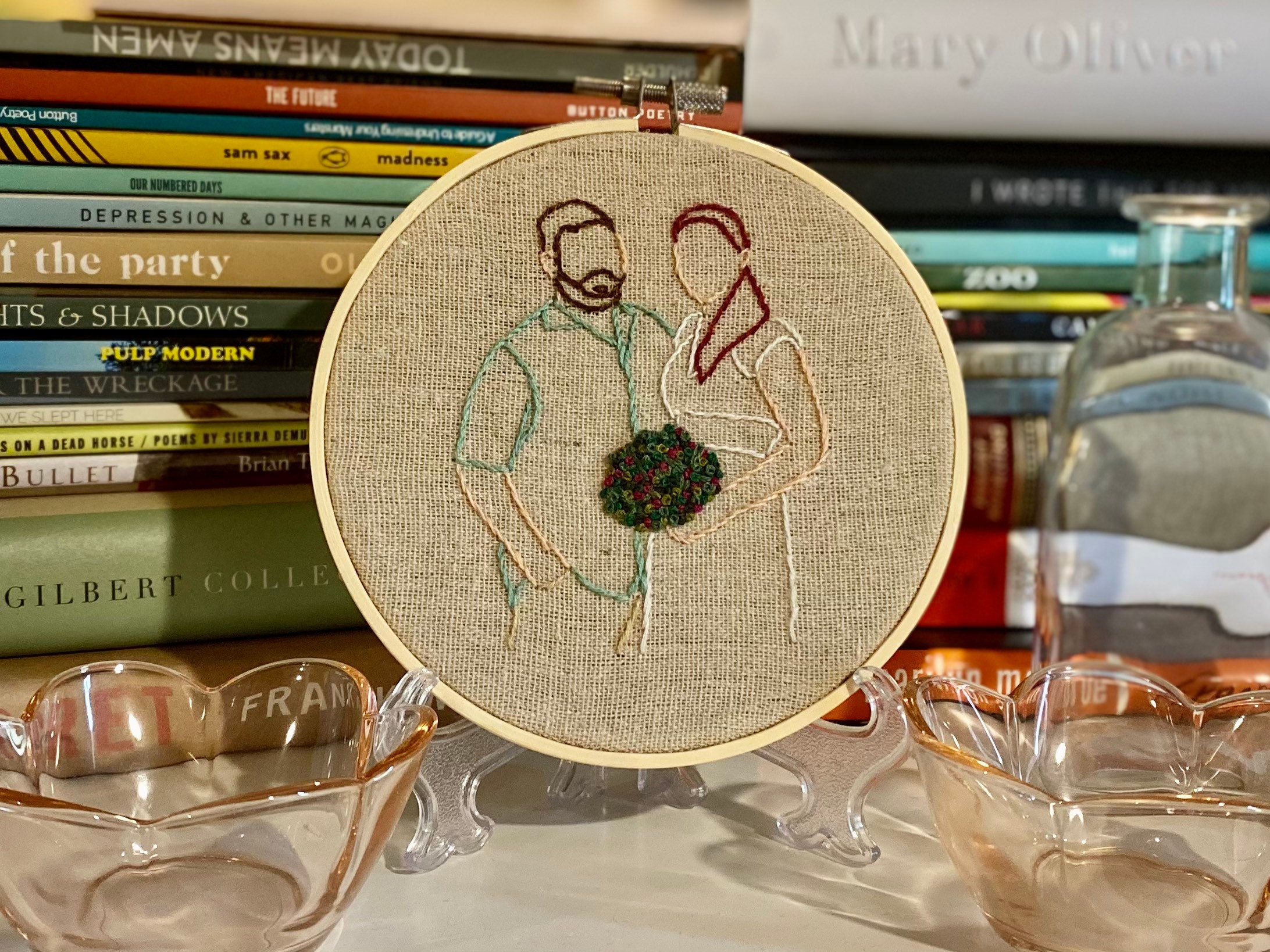 Wedding Embroidery Hoop Art Wedding Gift Anniversary gift Etsy