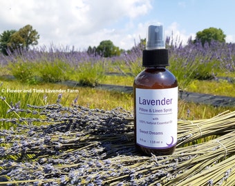 Spray d’oreiller à la lavande | Spray de lin | Avec de l’huile essentielle naturelle 100% pure