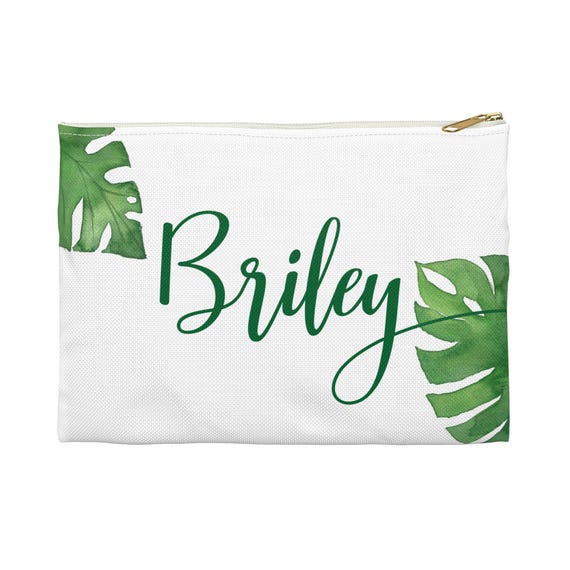 Personalized Monstera Leaves Accessory Pouch