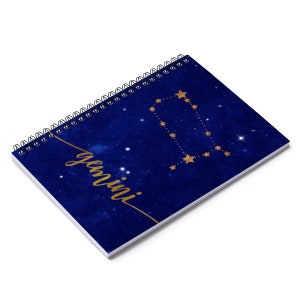 GEMINI Constellation Zodiac Birthday Gift Horoscope Tresorz Spiral Notebook Ruled Line image 2