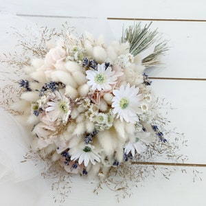 Bridal Bouquet Preserved and Dried flowers, Wedding Bouquet, Bridesmaids Bouquet, Bridal Flower Bouquet,Bouquet of daisies, Wildflowers image 3
