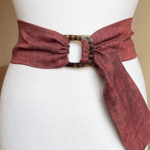 Linen belt 3.5&quot; Wide Long Sash Belt Bohemian Festival Linen Fashion Belt