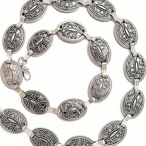 Western Silber Ton Kette Gürtel Kleine Concho Gürtel S/M L/XL