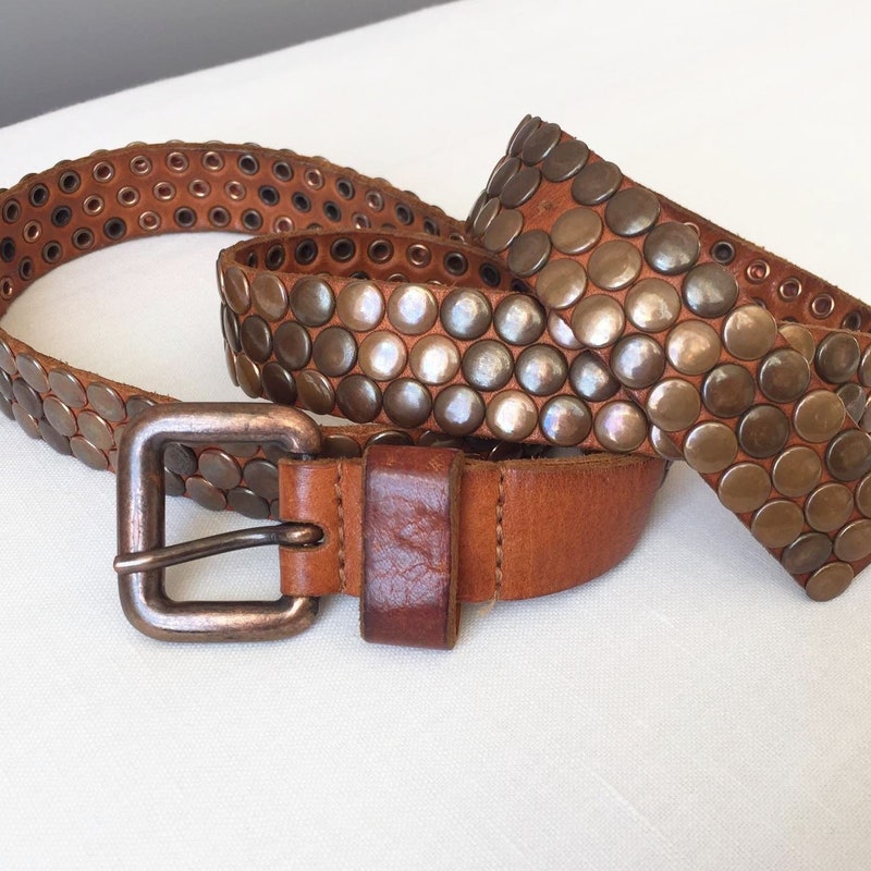 The Studded Brown Leather Belt