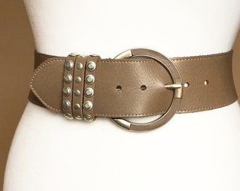 Bernd Gotz Vintage 35-39"/ 90-100cm Wide Tan Brown Leather belt