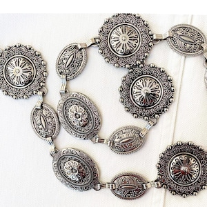 Silber Metal Western Gürtel S/M L/XL