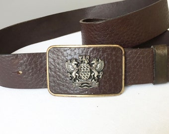 Batistini Vintage Brown Leather belt, 90-102cm, 35-40"