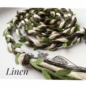 Custom LINEN Handfasting Cord for Wedding, Natural Eco Hand Fasting Cord