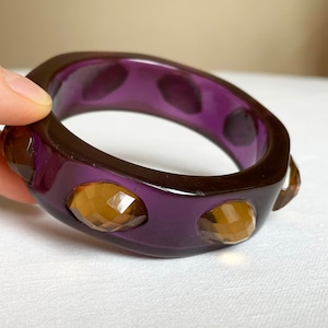 Vintage Chunky Transparent Purple Plastic Bangle