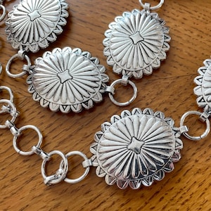 Western Silber und Gold Metal Concho Gürtel