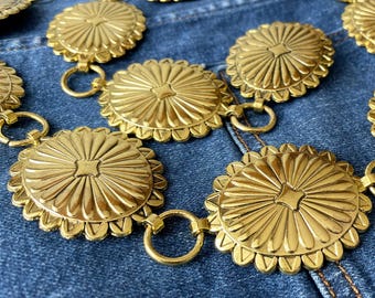 Western Gold Silver Concho belt