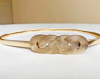 Skinny Celtic Knot Metal Stretch Belt