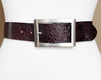 Esprit Vintage BrownTooled Leather belt, 85-97 cm, 33-38"