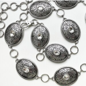 Silver Concho with Faceted Rhinestone belt S M L XL