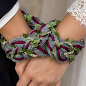 Cordão para cerimônia de união de mãos, cordão personalizado para casamento, corda da unidade celta, cordão trançado de algodão e linho ecológico para união de mãos.