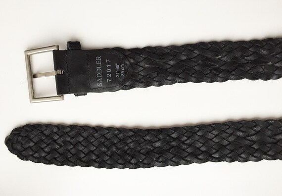 Saddler Vintage M L Woven Wide Black Braided Wais… - image 7